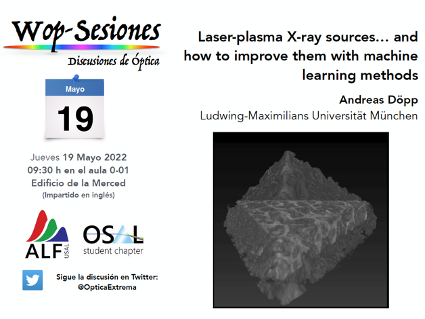 WOP Session – Laser-plasma X-ray sources… and how to improve them with machine learning methods 