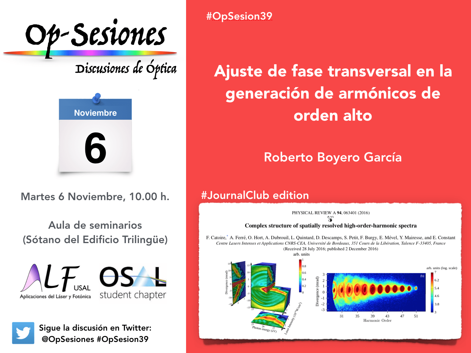 OP Session – Transverse phase adjustment in the generation of high-order harmonics”