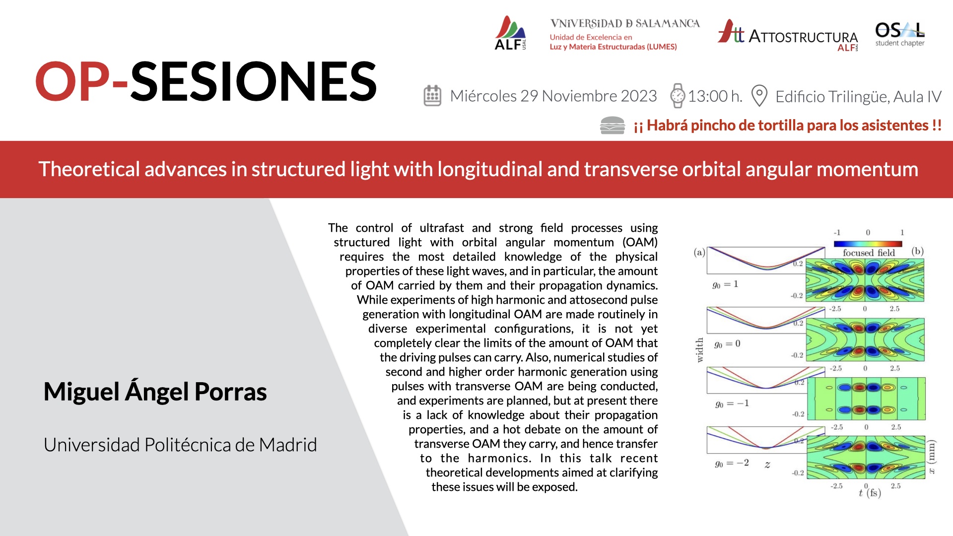 OP Sesión – Theoretical advances in structured light with longitudinal and transverse orbital angular momentum