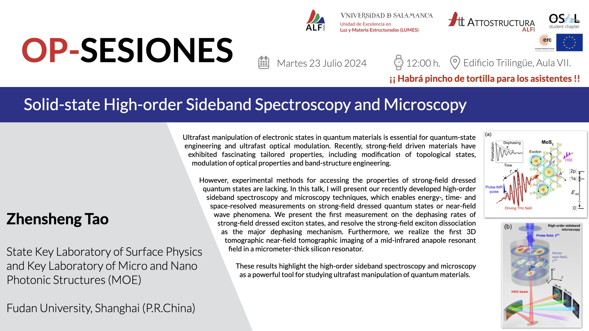 OP SESSION – SOLID-STATE HIGH-ORDER SIDEBAND SPECTROSCOPY AND MICROSCOPY