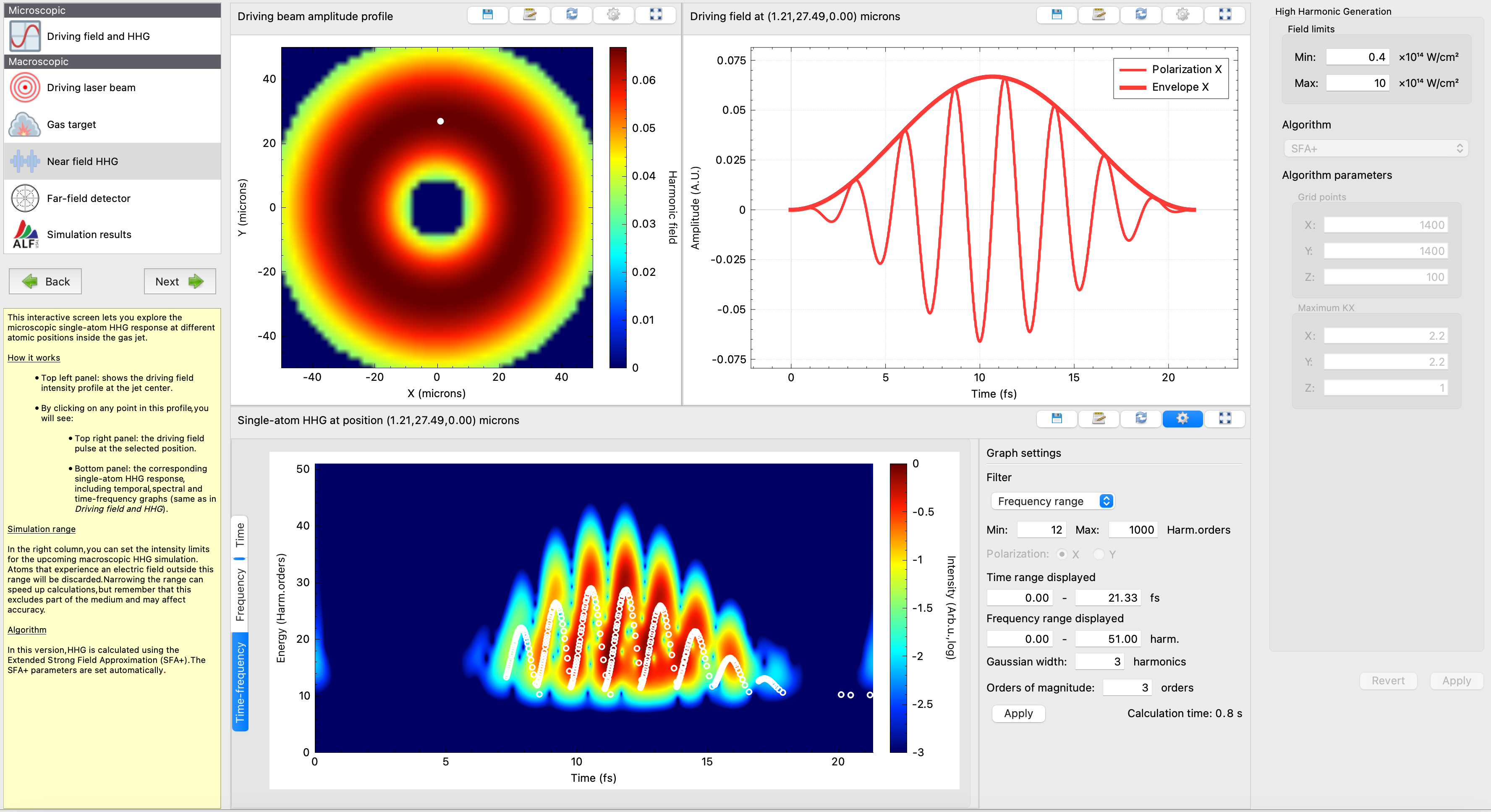 Near-field HHG response along the vortex beam